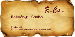 Rekvényi Csaba névjegykártya